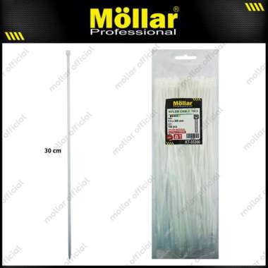 MOLLAR 89-242 Kabel Ties Putih 3.5 x 300 mm Nylon Cable Tie - 100 pcs