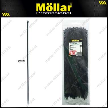 MOLLAR 89-241 Kabel Ties Hitam 3.5 x 300 mm Nylon Cable Tie - 100 pcs