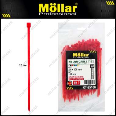 MOLLAR 89-113 Kabel Ties Merah 2.5 x 100 mm Nylon Cable Tie - 100 pcs