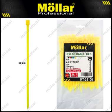 MOLLAR 89-114 Kabel Ties Kuning 2.5 x 100 mm Nylon Cable Tie - 100 pcs
