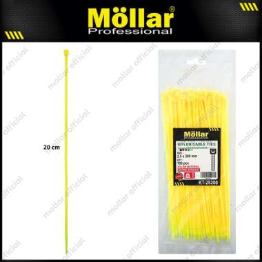 MOLLAR 89-134 Kabel Ties Kuning 2.5 x 200 mm Nylon Cable Tie - 100 pcs