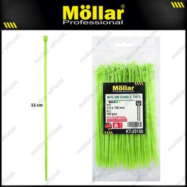 MOLLAR 89-125 Kabel Ties Hijau 2.5 x 150 mm Nylon Cable Tie - 100 pcs
