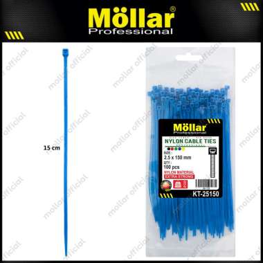 MOLLAR 89-126 Kabel Ties Biru 2.5 x 150 mm Nylon Cable Tie - 100 pcs