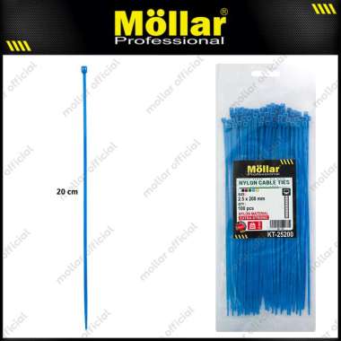 MOLLAR 89-136 Kabel Ties Biru 2.5 x 200 mm Nylon Cable Tie - 100 pcs