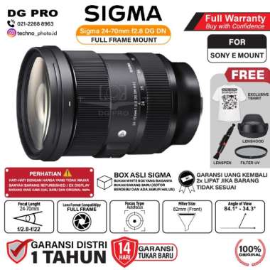 Sigma 24-70mm f2.8 DG DN II Art for Sony E FullFrame Sigma 24-70 mm f/2.8 - RESMI