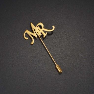 houseofcuff custom pin lapel pin bros inisial nama untuk jas formal SILVER
