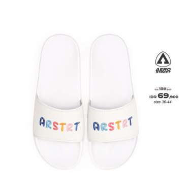 Aerostreet 36-44 Enzy Putih Putih - Sandal Slip On Pria Wanita BABAA 41