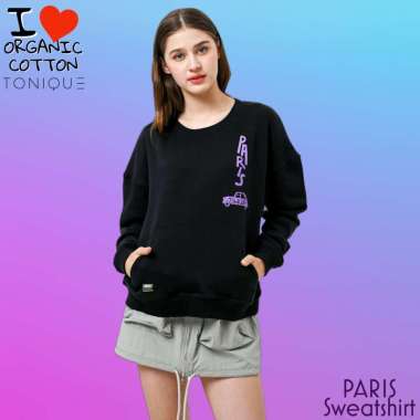 TONIQUE Sweatshirt Katun Organik Wanita Hitam MARIE Sweatshirt S