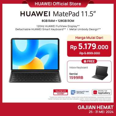 HUAWEI MatePad 11.5" Tablet [8+128GB] | PC-Level Productivity | 120Hz 3:2 Display | Detachable Keyboard | All-metal Lightweight | Space Gray