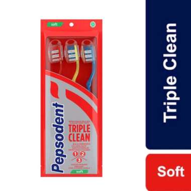 Pepsodent Sikat Gigi Triple Clean Soft Isi 3