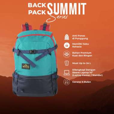Tas Ransel Backpack Outdoor Waterproof, laptop 14 Inch, Summit Wanderer Lazule