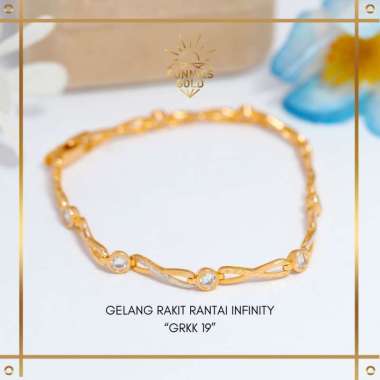 GELANG WANITA EMAS ASLI KADAR 6K (300) & 8K (700) GELANG EMAS RANTAI INFINITY GK 19 KADAR 6K