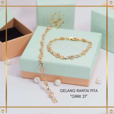 GELANG WANITA EMAS ASLI KADAR 375 (8 KARAT) & KADAR 300 (6 KARAT) GELANG RANTAI PITA MURAH GK 21 6K