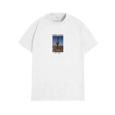 Greenlight Kaos Pria Lengan Pendek Katun Free Hugs C190723 White L