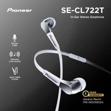 Pioneer Earphone SE-CL722T - Earphone Kabel biru