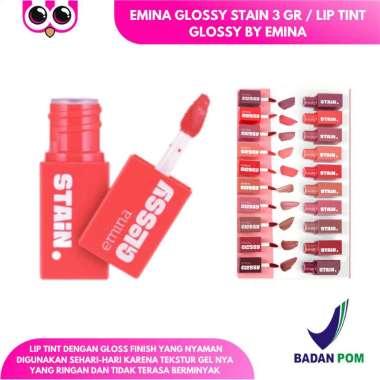 [ GLOSSY STAIN ] EMINA GLOSSY STAIN 3 GR / LIP TINT GLOSSY BY EMINA 01. autumn bell