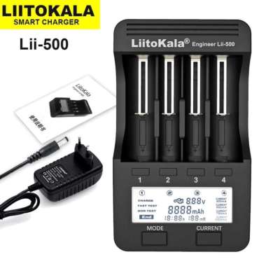Destop Baterai LCD 3.7V Liitokala original 18650 18350 18500 21700 20700 10440 14500 2070 CHARGER+BA
