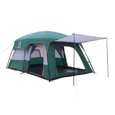 TENDA CAMPING KELUARGA 2 RUANG TENDA CAMPING OUTDOOR 5-8 ORANG Hijau
