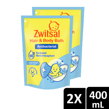 Zwitsal Baby Bath Hair & Body Anti Bacterial [400mL/Twinpack]