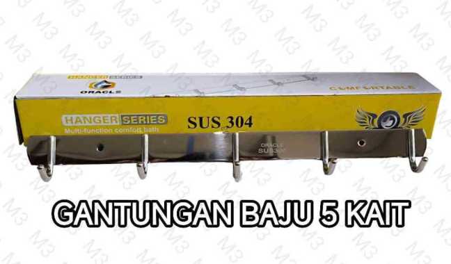GANTUNGAN BAJU / CAPSTOK / GANTUNGAN BAJU 5 KAIT STAINLESS STEEL