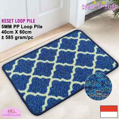 Tren-D-rugs - Keset kaki alas pintu depan masuk kamar tidur mandi dengan felt backing 40 cm x 60 cm