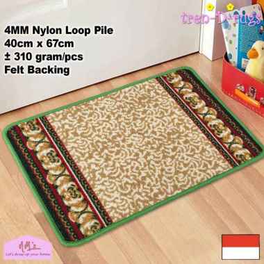 Tren-D-rugs - Keset kaki alas pintu depan masuk kamar tidur mandi dengan felt backing 40 cm x 60 cm 