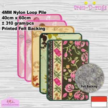 Tren-D-rugs - Keset kaki alas pintu depan masuk kamar tidur mandi dengan felt backing 40 cm x 60 cm