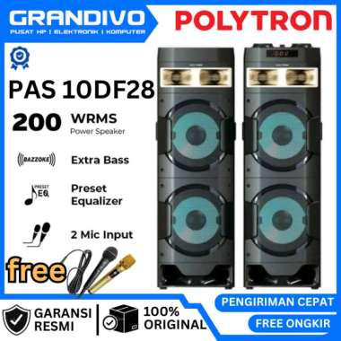 FREE MIC Speaker Polytron PAS 10DF28 Garansi Resmi POLYTRON - GRANDIVO Bonus Flashdisk