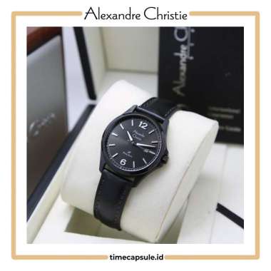 Jam Tangan Wanita ALEXANDRE CHRISTIE Original AC 1029 LD Garansi Resmi 1 Tahun BLACK LEATHER