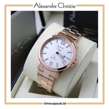 Jam Tangan Pria ALEXANDRE CHRISTIE Original AC 1029 MD Garansi Resmi 1 Tahun ROSEGOLD WHITE