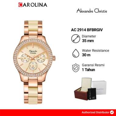 Jam Tangan Wanita Alexandre Christie Passion AC 2914 BFBRGIV Light Rose Gold Dial Dual Tone Stainles
