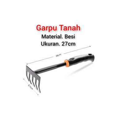 Garpu Tanah Besi Gagang Karet 2 in 1 Garukan Taman Pacul Mini Garukan Mini