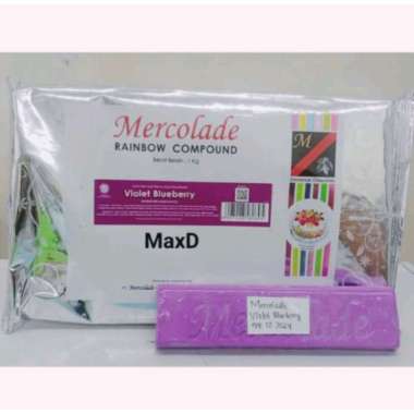 Mercolade Cokelat Perbatang/Potongan Rainbow Compound Rasa Violet Blueberry 1Pcs