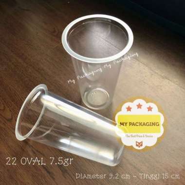Gelas Plastik Oval 22oz TEBAL isi 50pcs