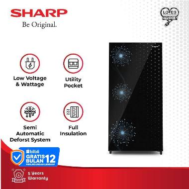 SHARP SJ-X168MG DB/DP Kulkas 1 Pintu Shine Dandelion Series [133 / 128 L]