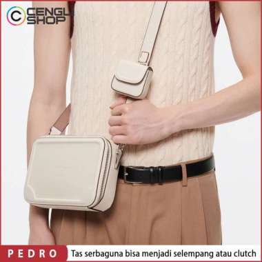 PM039 TAS SELEMPANG PRIA PEDRO SLING BAG ORIGINAL PUTIH WHITE