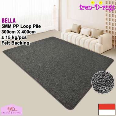 Tren-D-rugs Karpet polos jumbo lebar permadani modern alas lantai ruang tamu kamar tidur bulu minima