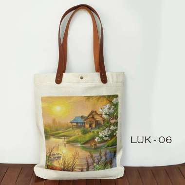 Totebag Canvas Souvenir Lukisan Tas Kanvas Seri Lukisan LUK-06