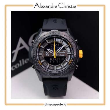Jam Tangan Pria ALEXANDRE CHRISTIE Original AC 9370 MH BLACK YELLOW