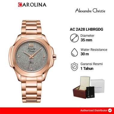 Jam Tangan Wanita Alexandre Christie Passion AC 2A28 LHBRGDG Glitter Dark Grey Dial Rose Gold Stainl