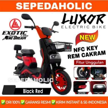 Sepeda Listrik EXOTIC LUXOR NEW 2025 Discbrake 500 Watt By Pacific Electric E Bike Blue Yellow