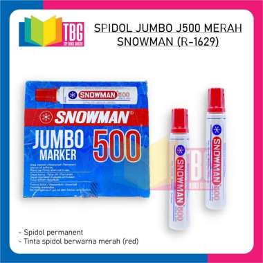1 PCS SPIDOL JUMBO J500 (PERMANEN) SNOWMAN/ SPIDOL PERMANENT/ SPIDOL SNOWMAN/ SPIDOL WARNA MERAH R-1