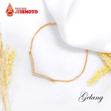 Gelang Emas Asli Bersurat Model Rantai Niji J5Ismoyo WARNA BATU PUTIH