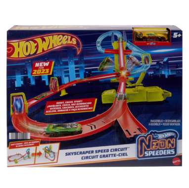 HOT WHEELS NEON SPEEDERS Skyscraper Speed Circuit Track Set HPC07