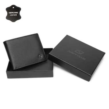 Navy Club Vintage Dompet Pria Lipat Dompet Kulit Asli - Free Box Exclusive