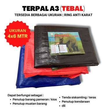 Terpal gajah lampung A3 - Size 4x6, TERPAL PLASTIK KIOS, MOBIL, TENDA cokelat