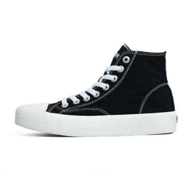 SABA Vintage High Black White - Sepatu Sneakers Casual Pria Wanita 40