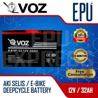 Aki Selis VOZ 12V 32AH Aki Sepeda Listrik Baterai Aki Motor Listrik