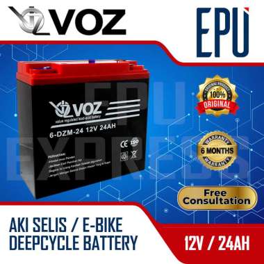 Aki Selis VOZ 12V 24AH Aki Sepeda Listrik Baterai Aki Motor Listrik