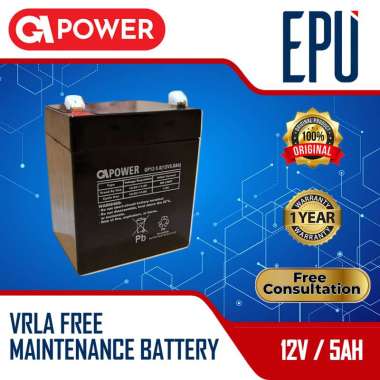Aki UPS Gpower 12V 5AH Baterai UPS Battery Aki Kering Aki Speaker VRLA Bubble